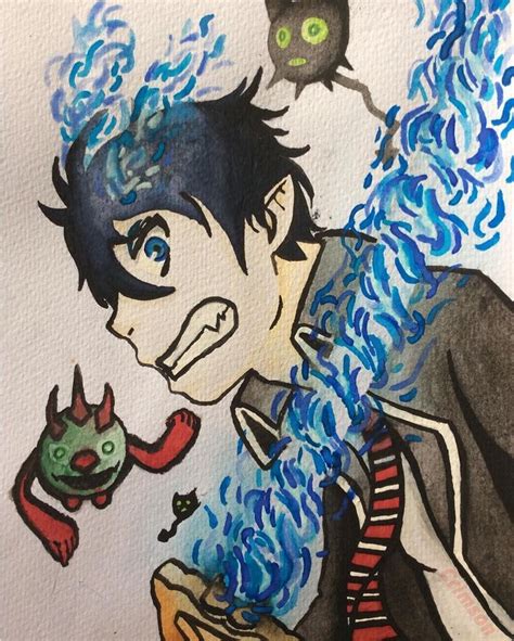 Blue Exorcist Fan Art: Rin Okumura Watercolor Painting