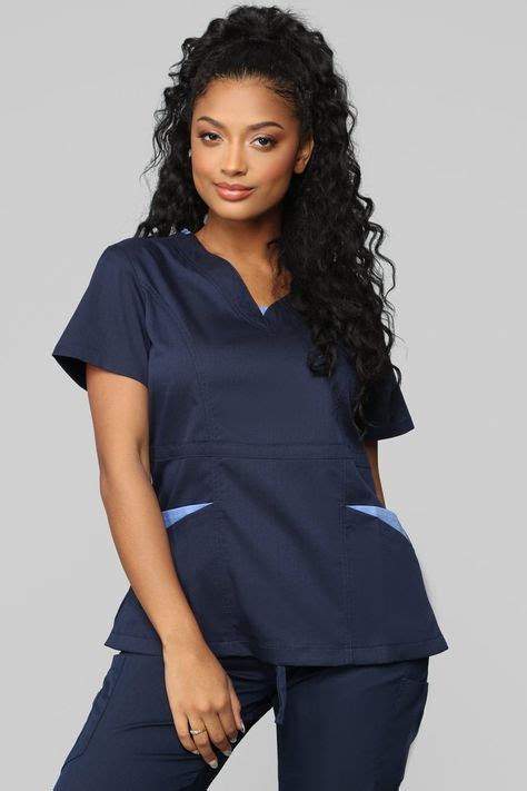 Vital Signs Fitted Scrub Set Navy Blue Womens Scrubs Fashion Women