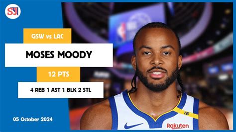 MOSES MOODY 12 PTS 4 REB 1 AST 1 BLK 2 STL Vs LAC 05 Oct 23 24 GSW