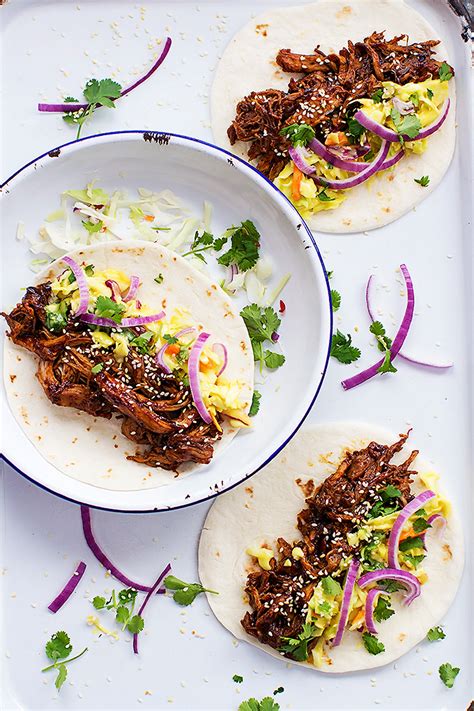 Slow Cooker Korean Bbq Pork Tacos Creme De La Crumb Bbq Pork Pork