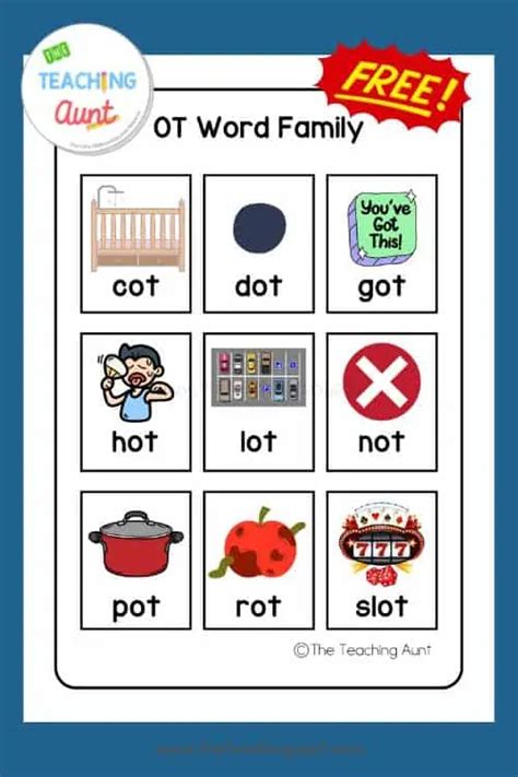 OT Word Family List - The Teaching Aunt