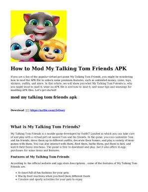 Fillable Online How to Download Cheat My Talking Tom Friends Fax Email Print - pdfFiller