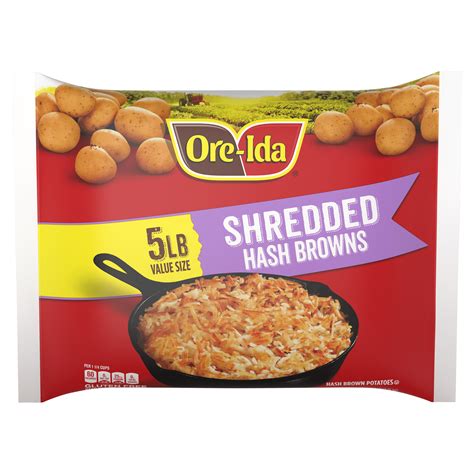 Shredded Hash Browns Frozen Potatoes Value Size Ore Ida Products Heinz®