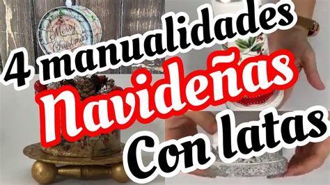 4 manualidades navideñas con latas YouTube