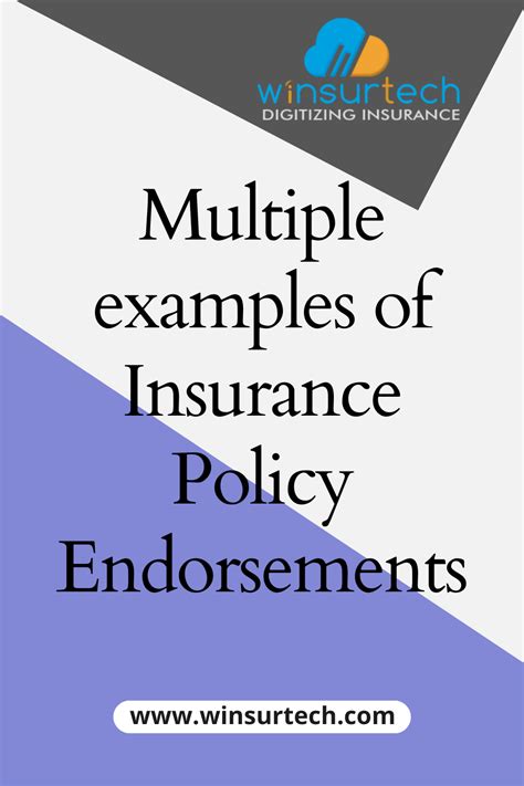 Multiple Examples Of Insurance Policy Endorsements By Winsurtech Medium