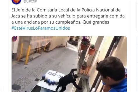 El aplaudido gesto de un agente de Policía de Jaca con una anciana en