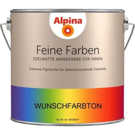 ALPINA WANDFARBE FEINE Farben RAL 3002 Karminrot Wunschfarbton 5 L EUR