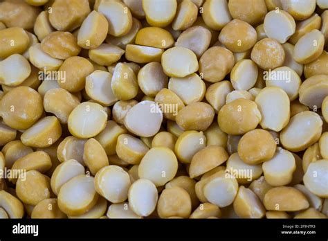 A Background Full Of Yellow Split Chickpeas Also Called Chana Dal Or