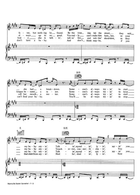 WANNA BE STARTIN SOMETHIN Piano Sheet Music Easy Sheet Music