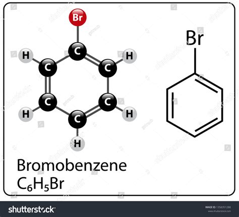 Bromobenzene Molecule Structure Stock Vector Royalty Free