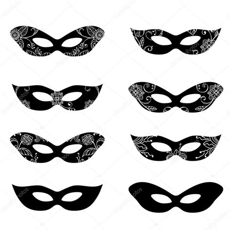 Masquerade Mask Silhouettes Stock Vector Werta W 95381838