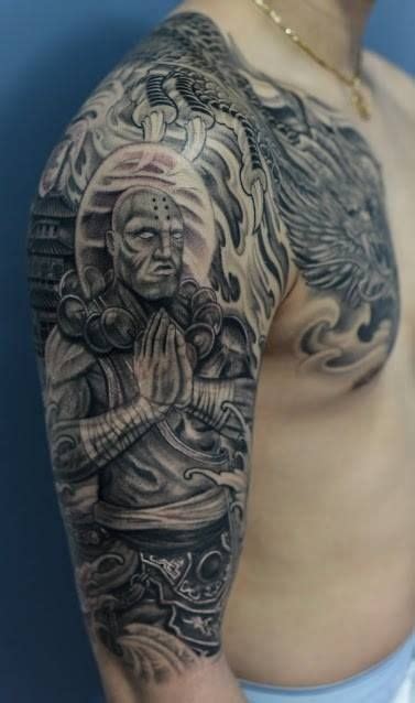 Chronic Ink Tattoo Toronto Tattoo Monk And Dragon Half Sleeve To