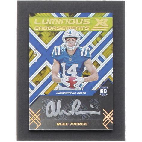 Alec Pierce 2022 Panini XR Luminous Endorsements Autographs Gold 21 RC