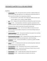 Sociology Chapter Docx Sociology Chapter Sex And