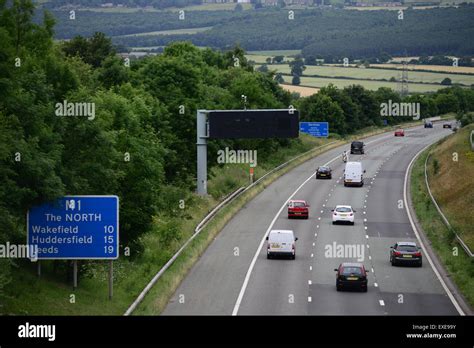 Vehicles Travelling On The M1 Motorway Barnsley South Yorkshire Uk