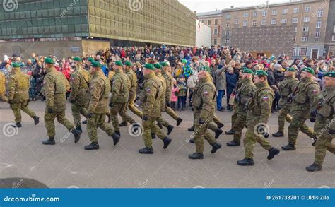 Nato Tanks And Soldiers At Military Parade In Riga Latvia Editorial