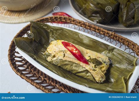 Pepes Tofu Traditional Cuisine From Indonesia Stock Photo Image Of