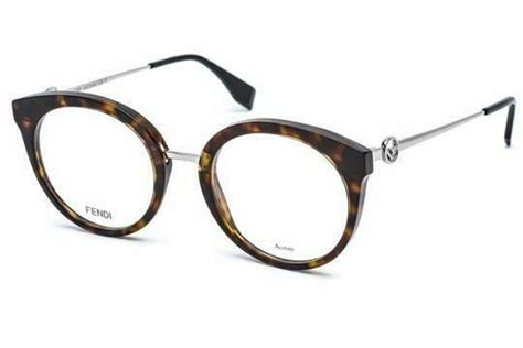 Authentic Fendi Eyeglasses Ff 0303 086 Havana Silver Round Frames Rx Able 51mm 716736038124