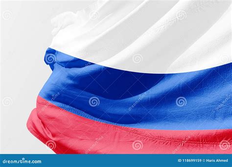 Isolated Russia Flag Waving 3d Realistic Fabric Stock Image - Image of ...