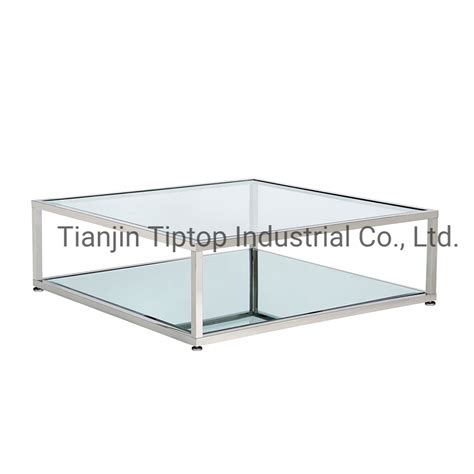 Clear Glass Top Coffee Table With Stainless Steel Frame China