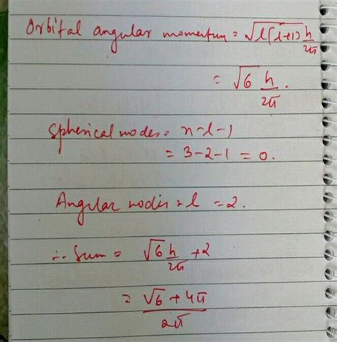 The Of Orbital Angular Momentum Number Of Spherical Nodes And