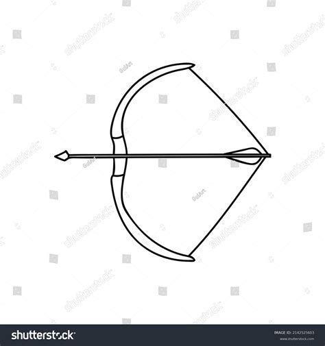 Bow Arrow Doodle Illustration Vector Hand Stock Vector Royalty Free