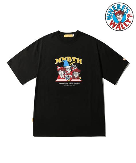 MUSINSA MAINBOOTH MNBTH X Where Is Wally Crew T Shirt BLACK