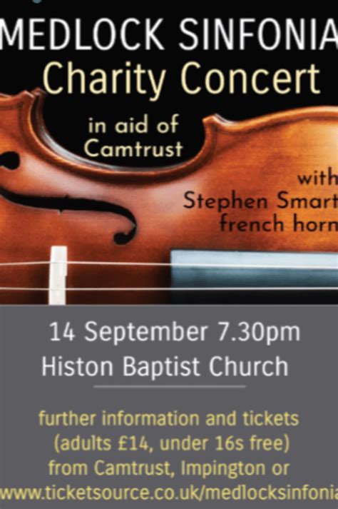 Concert In Aid Of Camtrust At Histon Baptist Church CB24 9LN Event