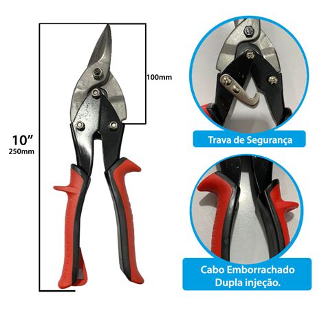 Tesoura Para Chapas Funileiro Corte Direita Pol Mm