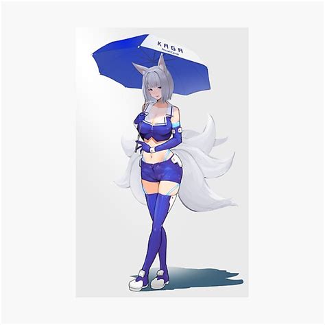 Impression Photo Sexy Fox Kaga Seins Chauds Seins Cuisses Culotte Azur Lane Al Lewd Hentai