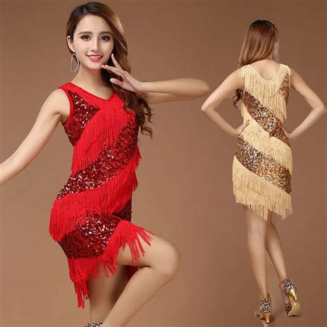 Red Latin Dance Costumes Women Salsa Dancewear Dance Costume Dresses