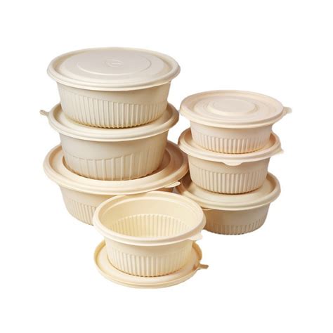 Customized Compostable Clamshell Take Out Food Containers Degradable