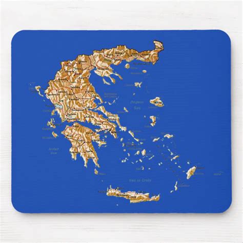 Greece Map Mousepad Zazzle