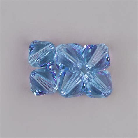 Swarovski Crystal Beads Pack Of 6 Bicones 5328 8mm Aquamarine