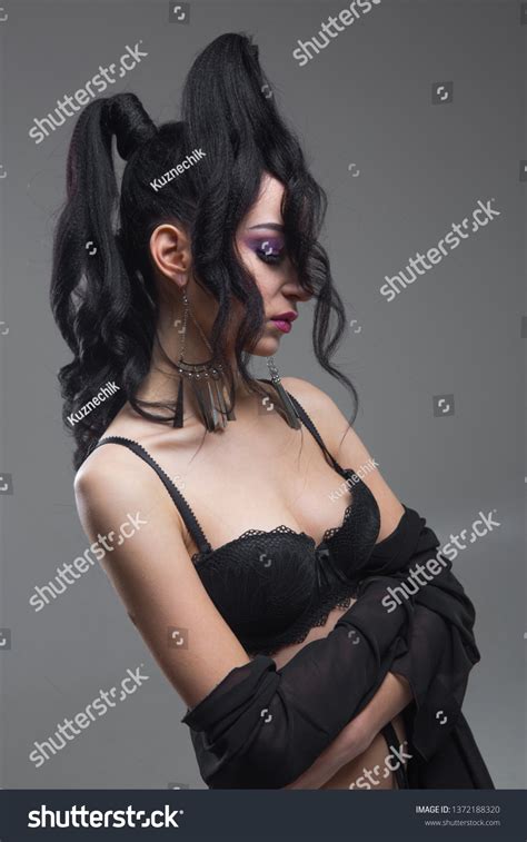 Beautiful Brunette Sexy Black Lingerie Gorgeous Stock Photo Shutterstock