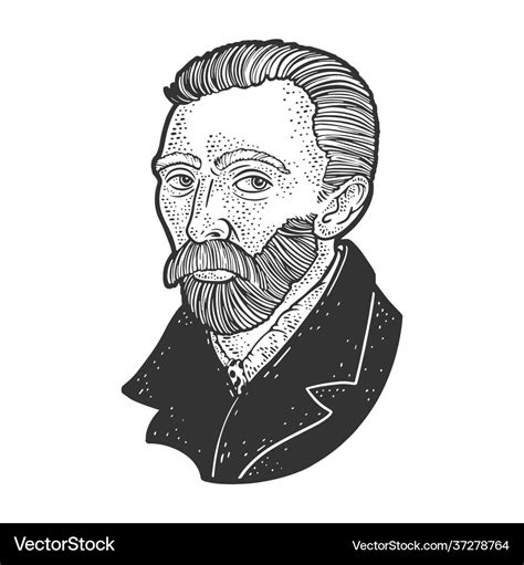 Vincent van gogh portrait sketch Royalty Free Vector Image