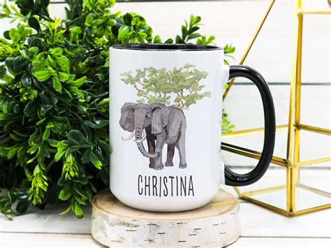 PERSONALIZED Elephant Mug Elephant Lover Gift Elephant Gift | Etsy