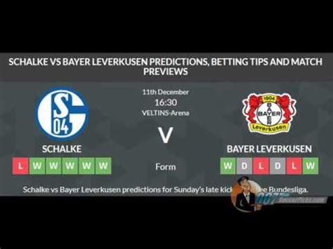 Schalke Vs Bayer Leverkusen Prediction By Soccerpicks Youtube