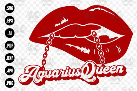 Aquarius Queen Zodiac Lips Svg Birthday Graphic By Siamvector