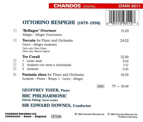 Ottorino Respighi Toccata F Klavier Orchester CD Jpc