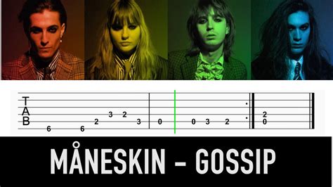 Måneskin Gossip Easy Guitar Tutorial RIFF YouTube