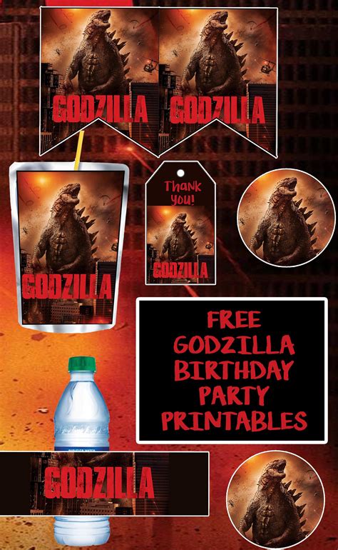 Free Printable Godzilla Birthday Cards