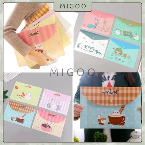 Jual MiGoo Map File Lucu Map Kancing A4 Kartun Map Plastik Kancing A4