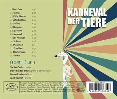 Camille Saint Saens Chronatic Quartet Karneval Der Tiere Cd Album