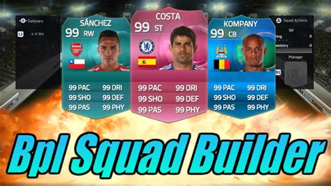 Fifa Ultimate Team K Overpowered Bpl Squad Builder Youtube