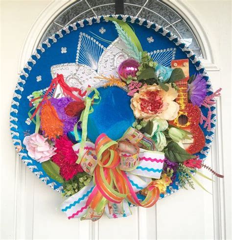 Fiesta Sombrero Wreath Fiesta Wreath Cinco De Mayo Wreath Etsy México