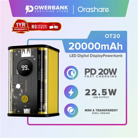 Orashare Ot Mah Ot Mah Power Bank Transparent Mini