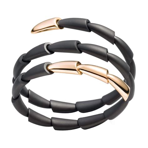 Vhernier Calla Whip Black Titanium Yellow Gold Wrap Bracelet