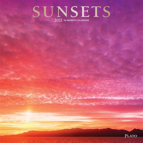 Sunsets 2021 Square Wall Calendar By Plato Plato Calendars