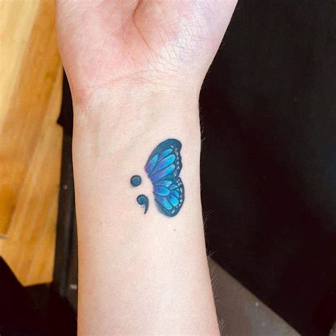 Top Best Semicolon Butterfly Tattoo Ideas Inspiration Guide